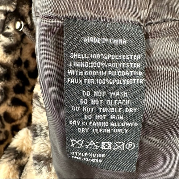 XOXO Vegan Fur Leopard Hooded Tie Waist Vest NWT - Picture 7 of 9